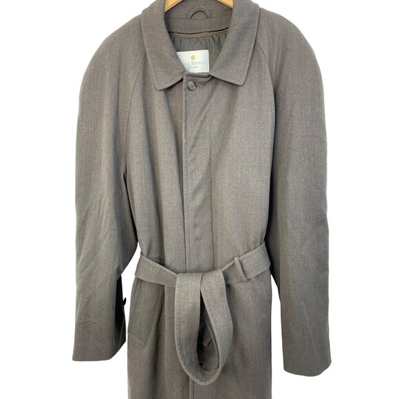 Rare Vintage Y2K Bill Blass Mens Trench Coat 48R Wool Single Breast Zip Away - Picture 8 of 16